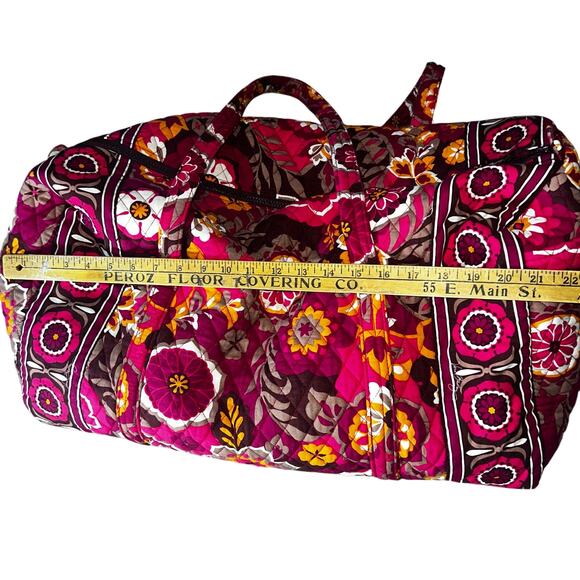 Vera Bradley Carnaby Floral Tote Bag Travel Duffel Quilted Multicolor magenta - Picture 4 of 7
